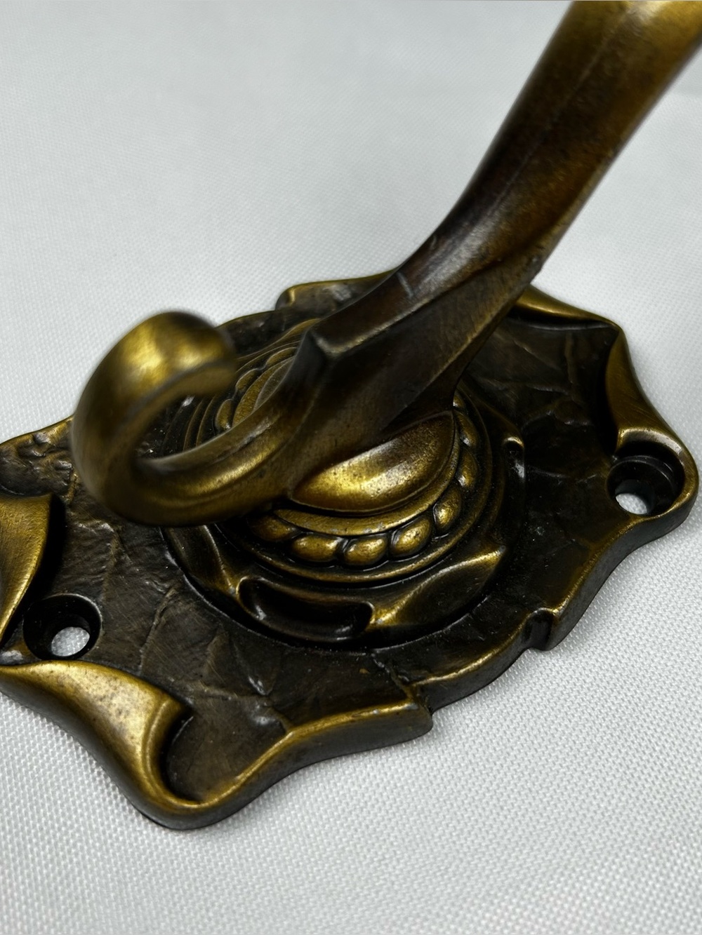 Vintage Amerock Carriage House Double Wall Mounted Coat Hat Hooks Antique Brass